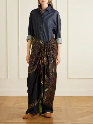Dries Van Noten Flara Floral-print Twill Scarf | Thumbnail 2 Dries Van Noten Flara Floral-print Twill Scarf | Thumbnail 2