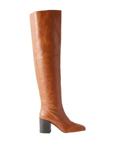 Dries Van Noten Leather Knee Boots | Thumbnail 1 Dries Van Noten Leather Knee Boots | Thumbnail 1
