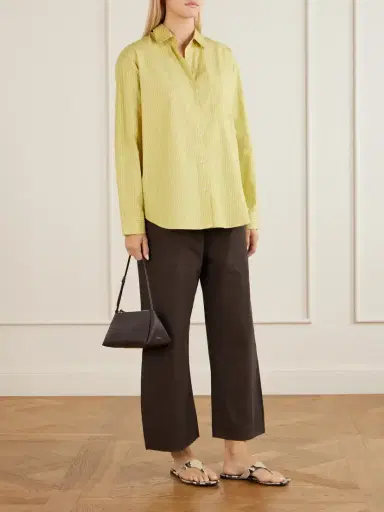 LESET Yoshi Striped Cotton And Lyocell-blend Poplin Shirt | Thumbnail 2