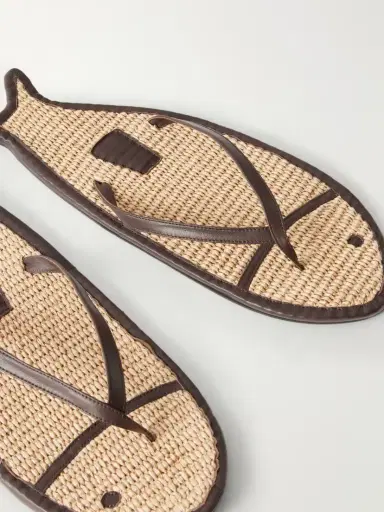 Staud Fish Leather And Raffia Sandals | Thumbnail 5