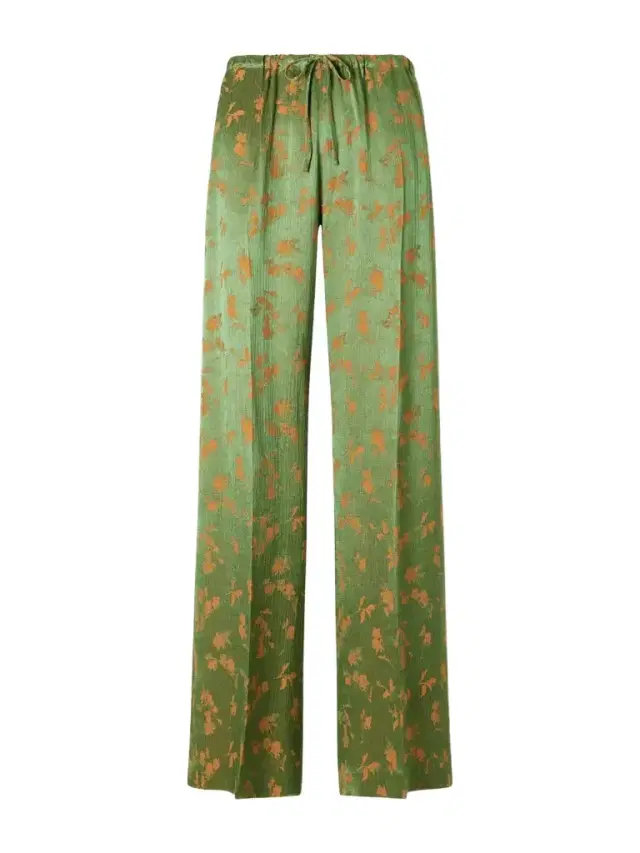 Dries Van Noten Floral-jacquard Satin Wide-leg Pants
