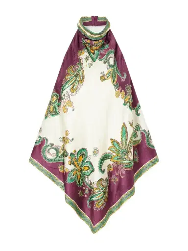 ALÉMAIS Ruthie Floral-print Satin-jacquard Halterneck Top | Thumbnail 1 ALÉMAIS Ruthie Floral-print Satin-jacquard Halterneck Top | Thumbnail 1