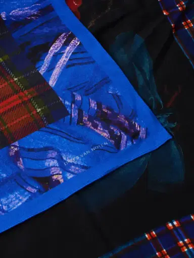 Dries Van Noten Flara Printed Checked Twill Scarf | Thumbnail 4 Dries Van Noten Flara Printed Checked Twill Scarf | Thumbnail 4