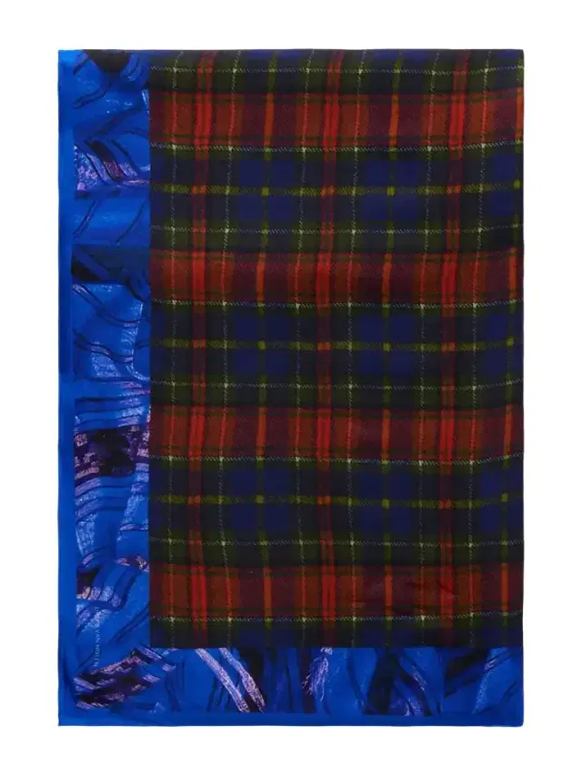 Dries Van Noten Flara Printed Checked Twill Scarf