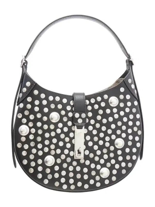 Polo Ralph Lauren Polo Id Studded Leather Shoulder Bag
