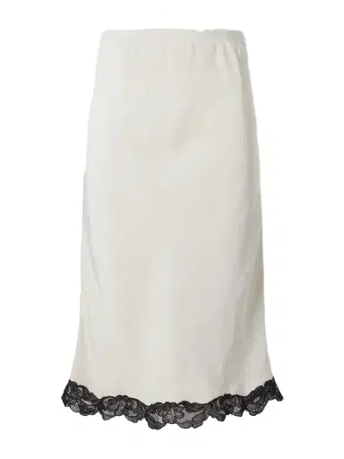 Maria McManus Lace-trimmed Satin Midi Skirt | Thumbnail 1 Maria McManus Lace-trimmed Satin Midi Skirt | Thumbnail 1