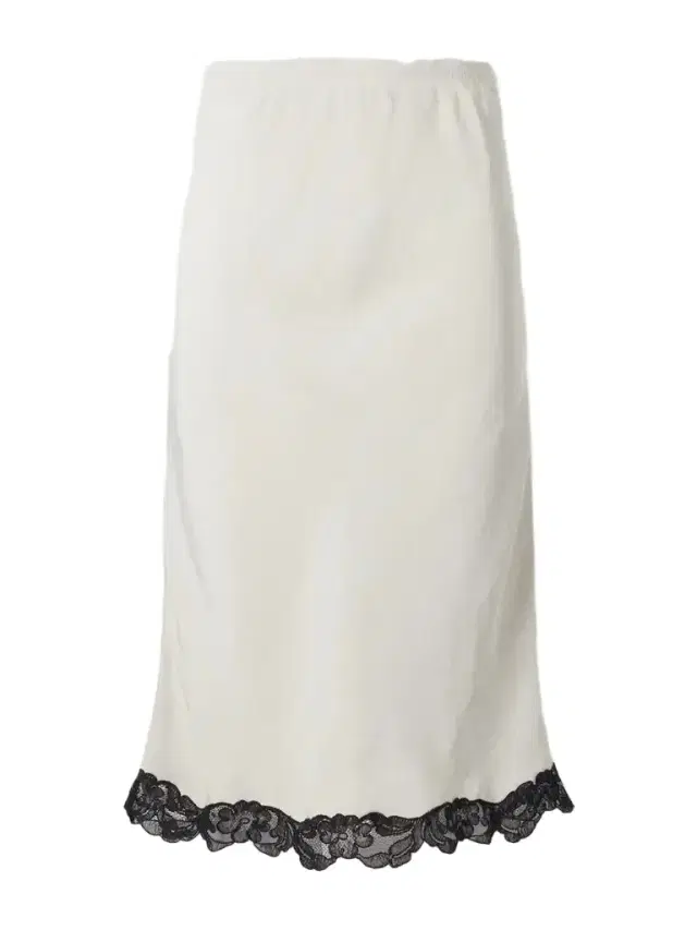 Lace-trimmed Satin Midi Skirt