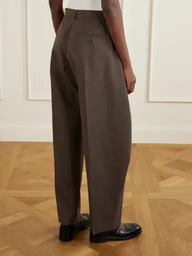 Sacai Pleated Belted Twill Wide-leg Pants | Thumbnail 4