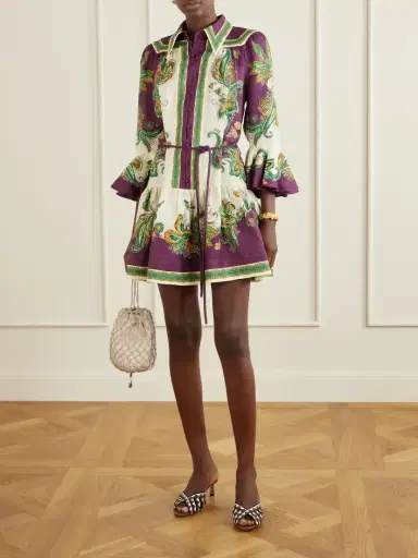 ALÉMAIS Ruthie Belted Ruffled Floral-print Linen Midi Dress | Thumbnail 2