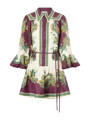 ALÉMAIS Ruthie Belted Ruffled Floral-print Linen Midi Dress | Thumbnail 1