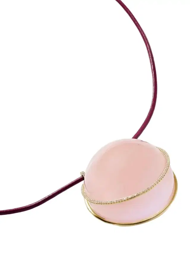 18-karat Gold, Quartz, Diamond And Leather Necklace