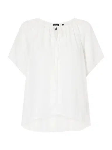 Theory Tie-detailed Ruched Crepon Blouse | Thumbnail 1 Theory Tie-detailed Ruched Crepon Blouse | Thumbnail 1
