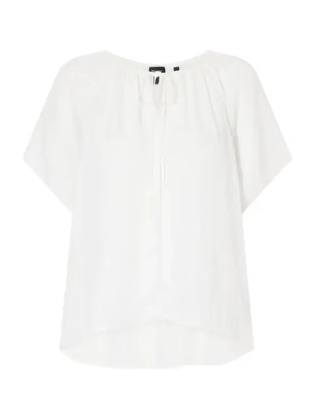 Theory Tie-detailed Ruched Crepon Blouse