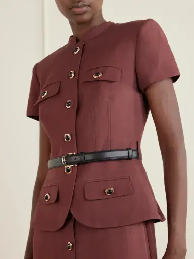 Self-Portrait Belted Peplum Midi Dress | Thumbnail 4 Self-Portrait Belted Peplum Midi Dress | Thumbnail 4