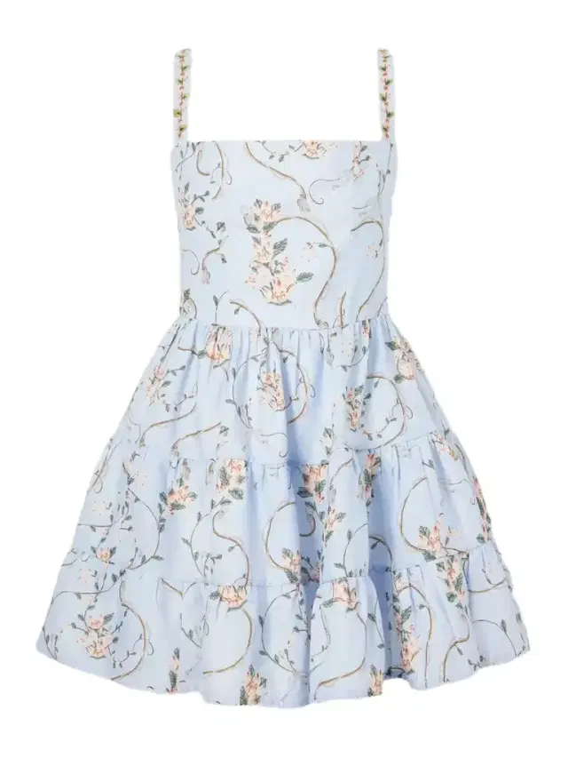 Agua by Agua Bendita Lima Floral-print Linen Mini Dress