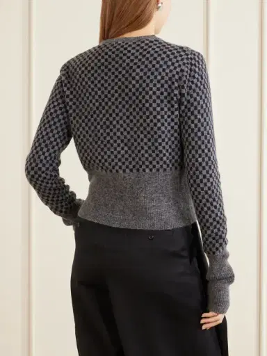 Vivienne Westwood Checkmate Logo-embroidered Alpaca, Cotton And Wool-blend Cardigan | Thumbnail 4 Vivienne Westwood Checkmate Logo-embroidered Alpaca, Cotton And Wool-blend Cardigan | Thumbnail 4