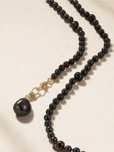 Lucy Delius 14-karat Gold, Pearl And Diamond Beaded Necklace | Thumbnail 4 Lucy Delius 14-karat Gold, Pearl And Diamond Beaded Necklace | Thumbnail 4