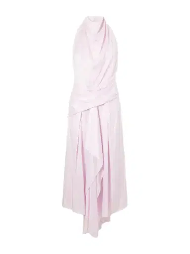 Brandon Maxwell The Marin Satin Halterneck Midi Dress | Thumbnail 1