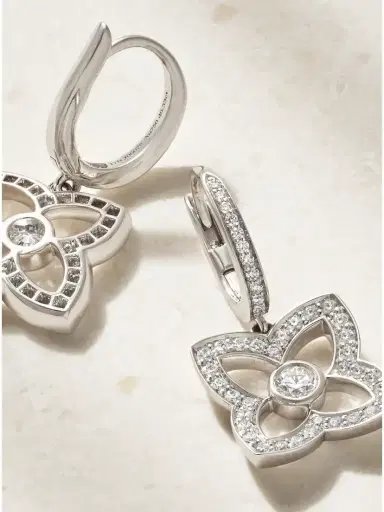 De Beers London Lotus By De Beers 18-karat White Gold Diamond Earrings | Thumbnail 3 De Beers London Lotus By De Beers 18-karat White Gold Diamond Earrings | Thumbnail 3