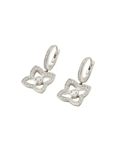 De Beers London Lotus By De Beers 18-karat White Gold Diamond Earrings | Thumbnail 1 De Beers London Lotus By De Beers 18-karat White Gold Diamond Earrings | Thumbnail 1