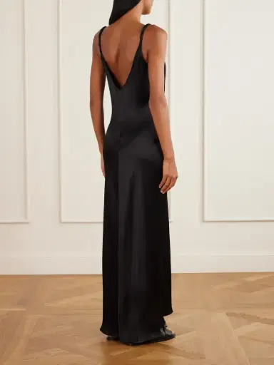 JW Anderson Tie-detailed Crinkled-silk Maxi Dress | Thumbnail 3