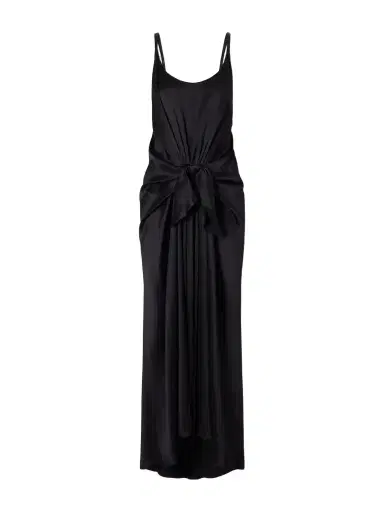 JW Anderson Tie-detailed Crinkled-silk Maxi Dress | Thumbnail 1