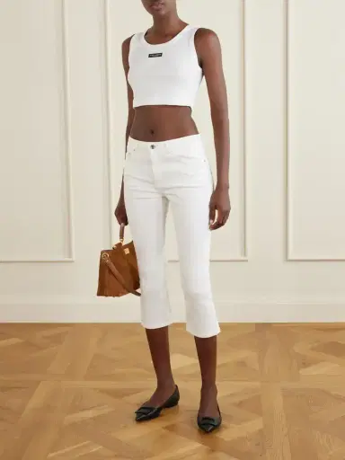 Dolce & Gabbana Cropped Appliquéd Ribbed Cotton-jersey Tank | Thumbnail 2