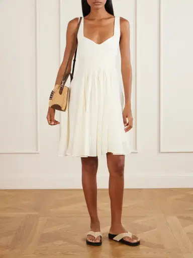 JW Anderson Pleated Gathered Crepon Mini Dress | Thumbnail 2 JW Anderson Pleated Gathered Crepon Mini Dress | Thumbnail 2