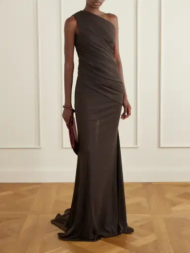 Alex Perry One-shoulder Gathered Jersey Gown | Thumbnail 2 Alex Perry One-shoulder Gathered Jersey Gown | Thumbnail 2