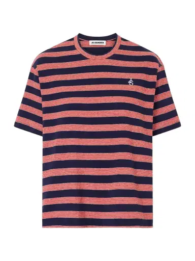 Jil Sander Loogo-embroidered Striped Cotton T-shirt | Thumbnail 1