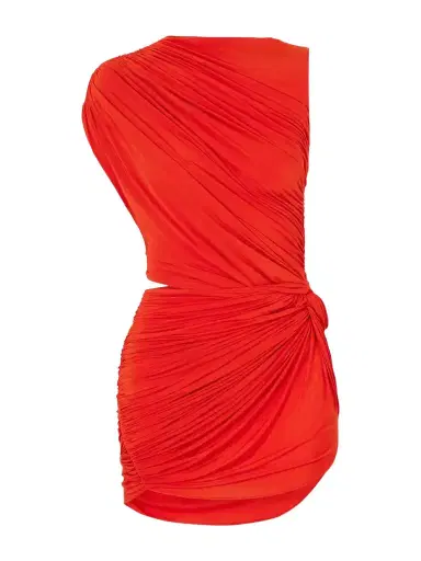 Alex Perry Asymmetric Gathered Cut-out Jersey Mini Dress | Thumbnail 1