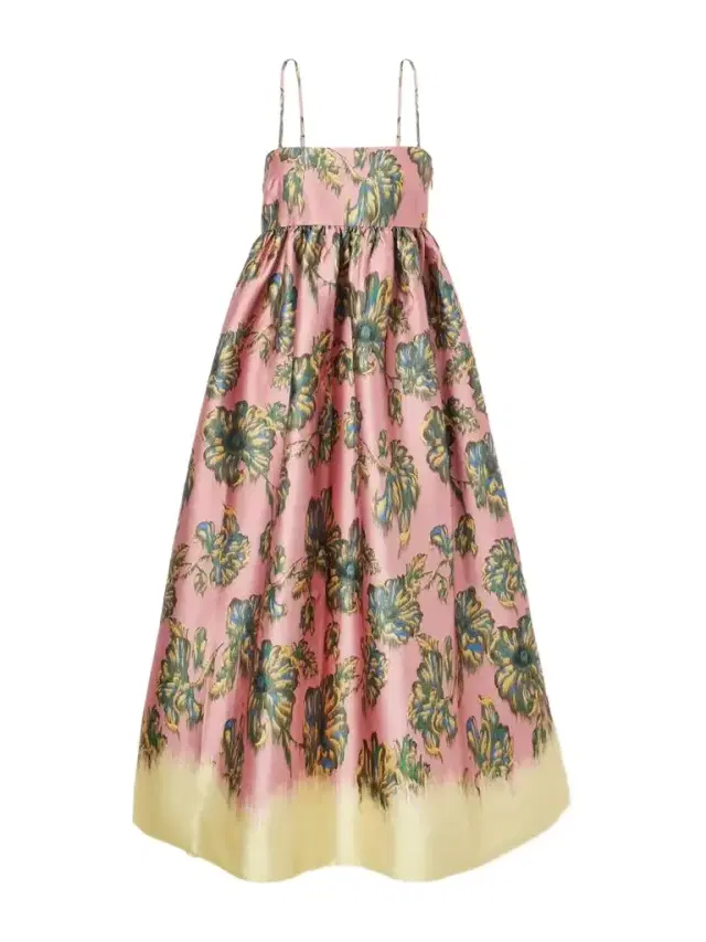 ALÉMAIS Faye Tie-detailed Floral-print Twill Midi Dress