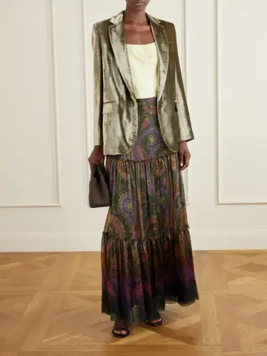 Etro Printed Ruffled Silk Maxi Skirt | Thumbnail 2 Etro Printed Ruffled Silk Maxi Skirt | Thumbnail 2