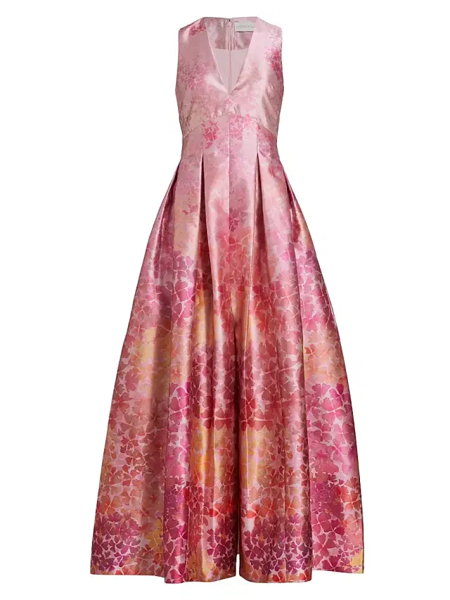 SACHIN BABI Women's Brooke Printed Mikado Gown - Light Sunset Hydrangea