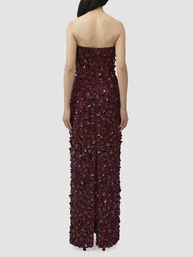Simkhai Women's Serafina Embellished Strapless Column Gown - Fig - Size 14 | Thumbnail 2