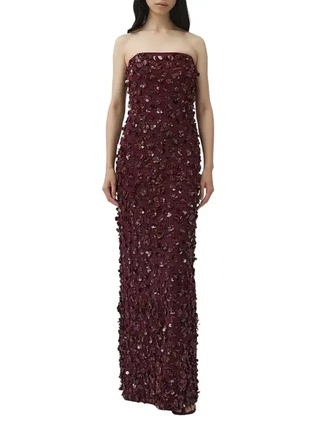 Women's Serafina Embellished Strapless Column Gown - Fig - Size 14