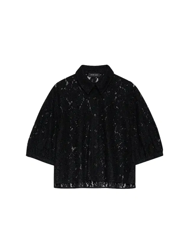 ANINE BING Women's Shayna Lace Boxy Top - Black