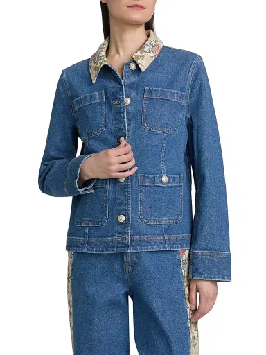 Cinq à Sept Women's Dalton Denim Jacket - Sapphire Multi | Thumbnail 3 Cinq à Sept Women's Dalton Denim Jacket - Sapphire Multi | Thumbnail 3