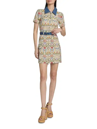Cinq à Sept Women's Bea Floral Jacquard Minidress | Thumbnail 2 Cinq à Sept Women's Bea Floral Jacquard Minidress | Thumbnail 2