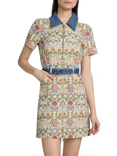 Cinq à Sept Women's Bea Floral Jacquard Minidress | Thumbnail 3 Cinq à Sept Women's Bea Floral Jacquard Minidress | Thumbnail 3
