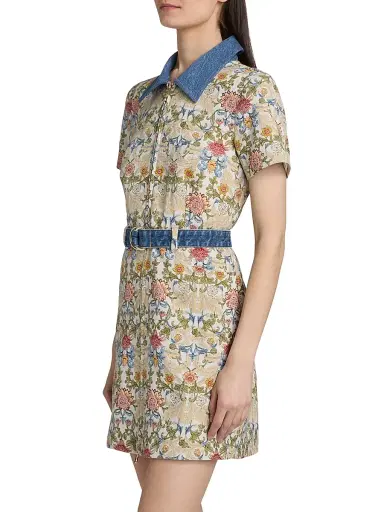 Cinq à Sept Women's Bea Floral Jacquard Minidress - Cream Multi - Size 14 | Thumbnail 4