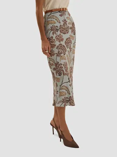 Favorite Daughter Women's The Jojo Floral Tapestry Midi Skirt - Sky Paisley Floral - Size XS | Thumbnail 5 Favorite Daughter Women's The Jojo Floral Tapestry Midi Skirt - Sky Paisley Floral - Size XS | Thumbnail 5