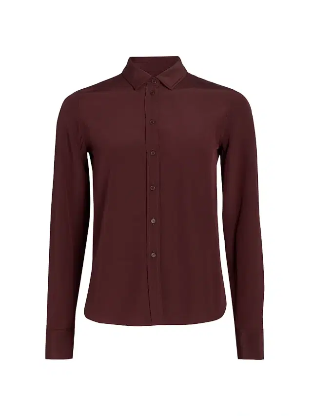 Nili Lotan Women's Gaia Silk Blouse - Claret