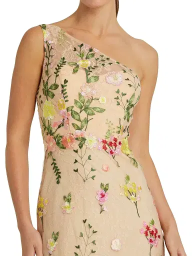Mac Duggal Women's One-Shoulder Floral Embroidered Gown | Thumbnail 3