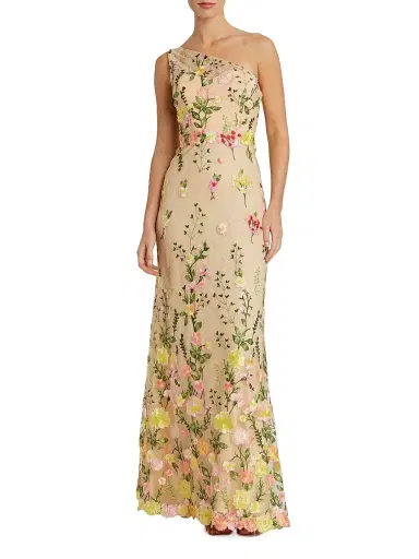 Mac Duggal Women's One-Shoulder Floral Embroidered Gown | Thumbnail 1
