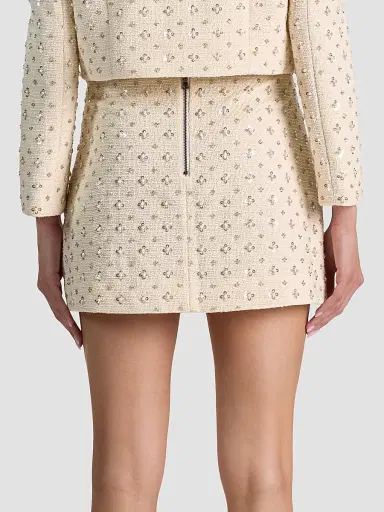 Alice + Olivia Women's Rubi Embellished Micro Mini Skirt - Vanilla - Size 14 | Thumbnail 3 Alice + Olivia Women's Rubi Embellished Micro Mini Skirt - Vanilla - Size 14 | Thumbnail 3