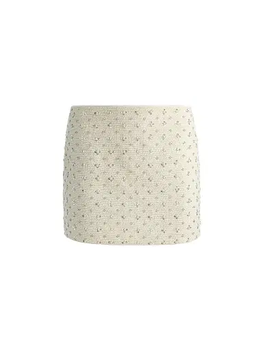 Alice + Olivia Women's Rubi Embellished Micro Mini Skirt - Vanilla - Size 14 | Thumbnail 1 Alice + Olivia Women's Rubi Embellished Micro Mini Skirt - Vanilla - Size 14 | Thumbnail 1