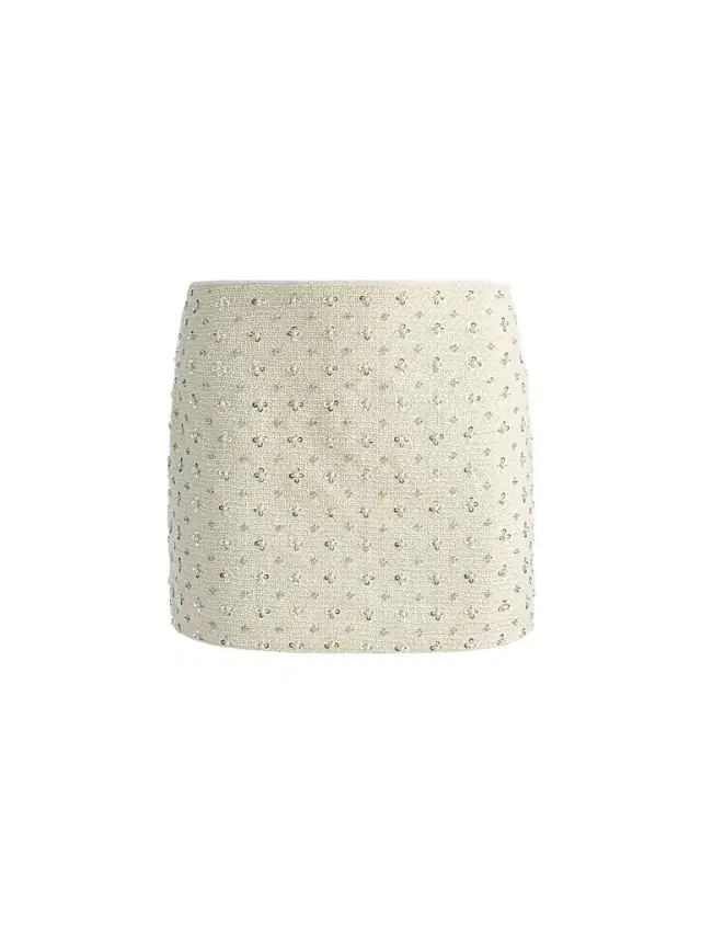 ALICE + OLIVIA Women's Rubi Embellished Micro Skirt - Vanilla