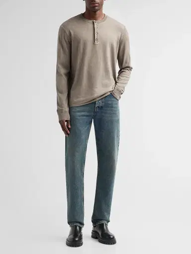 rag & bone Men's Cotton Henley - Granite | Thumbnail 2