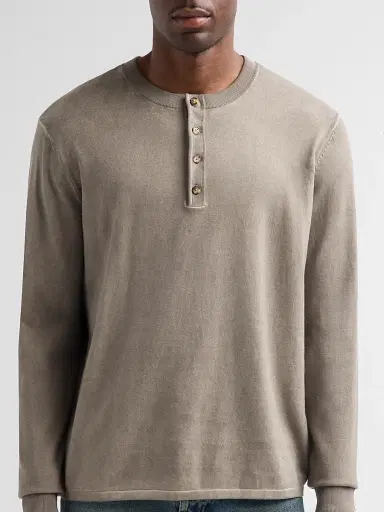 rag & bone Men's Cotton Henley - Granite | Thumbnail 5